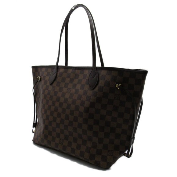 LOUIS VUITTON Neverfull MM Tote Bag Damier canvas Brown Used Women LV - Picture 3 of 9